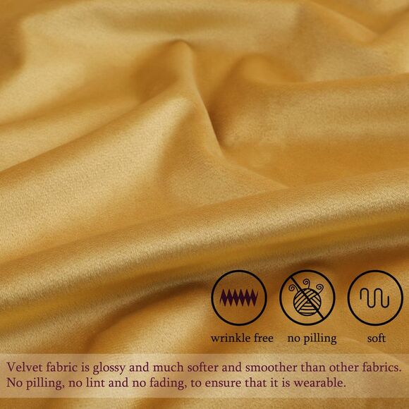 Velvet Throw Pillow Cover 2Pcs Cushion Cases 20"x20" Gold - Picture 3 of 6